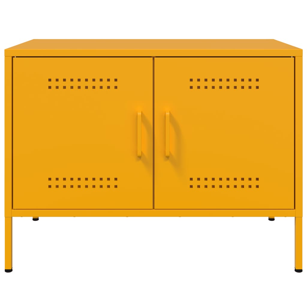 vidaXL Mueble de TV de acero amarillo mostaza 68x39x50,5 cm