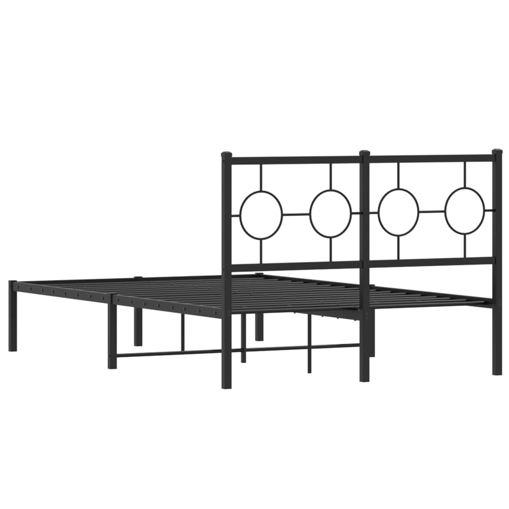 vidaXL Estructura cama sin colchón con cabecero metal negro 120x190 cm