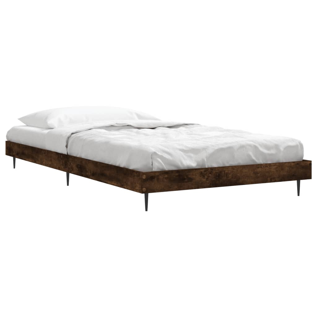 vidaXL Estructura de cama sin colchón madera roble ahumado 90x200 cm