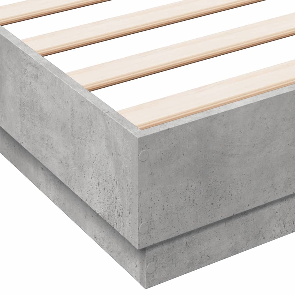 vidaXL Estructura de cama madera de ingeniería gris hormigón 160x200cm