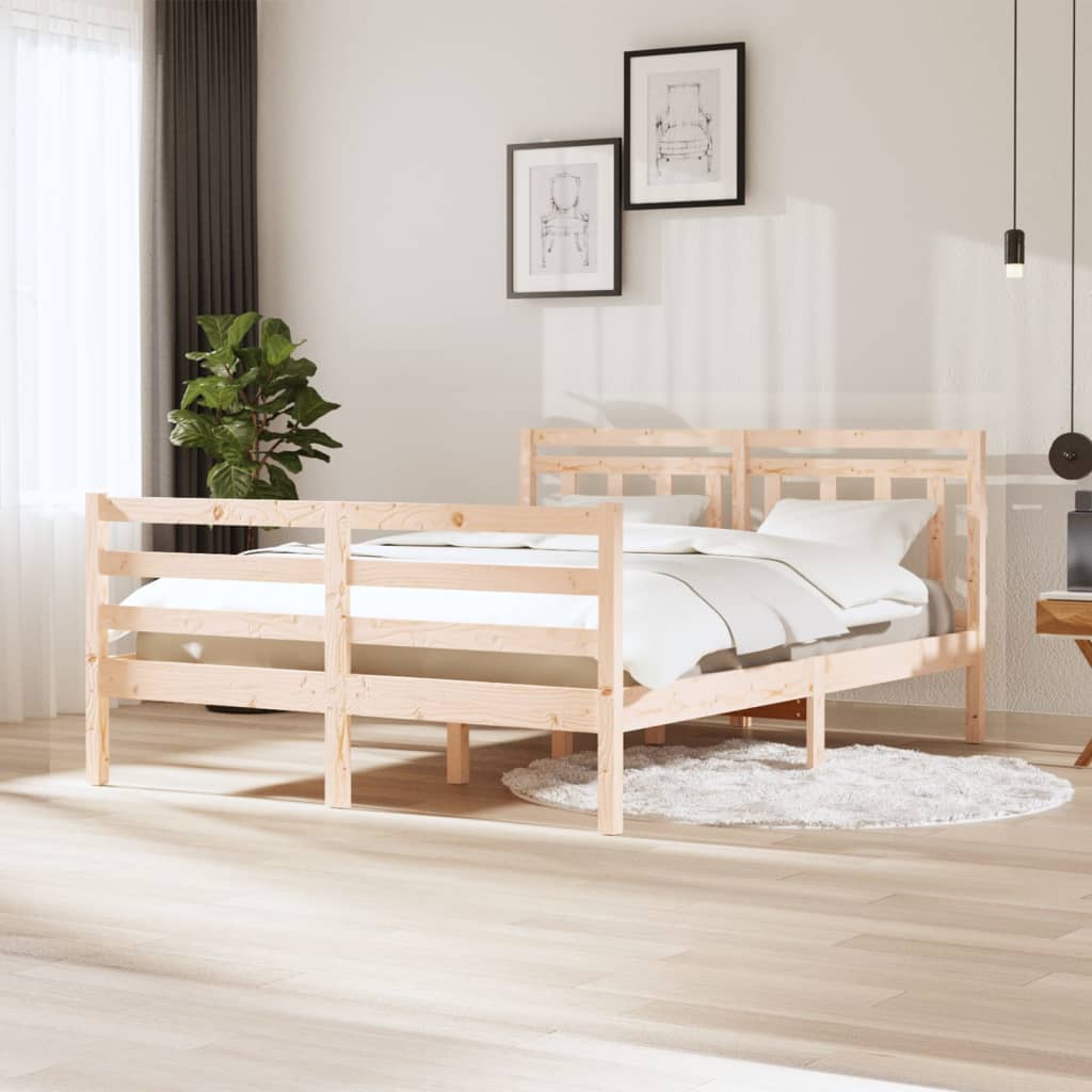 vidaXL Estructura de cama madera maciza 140x200 cm