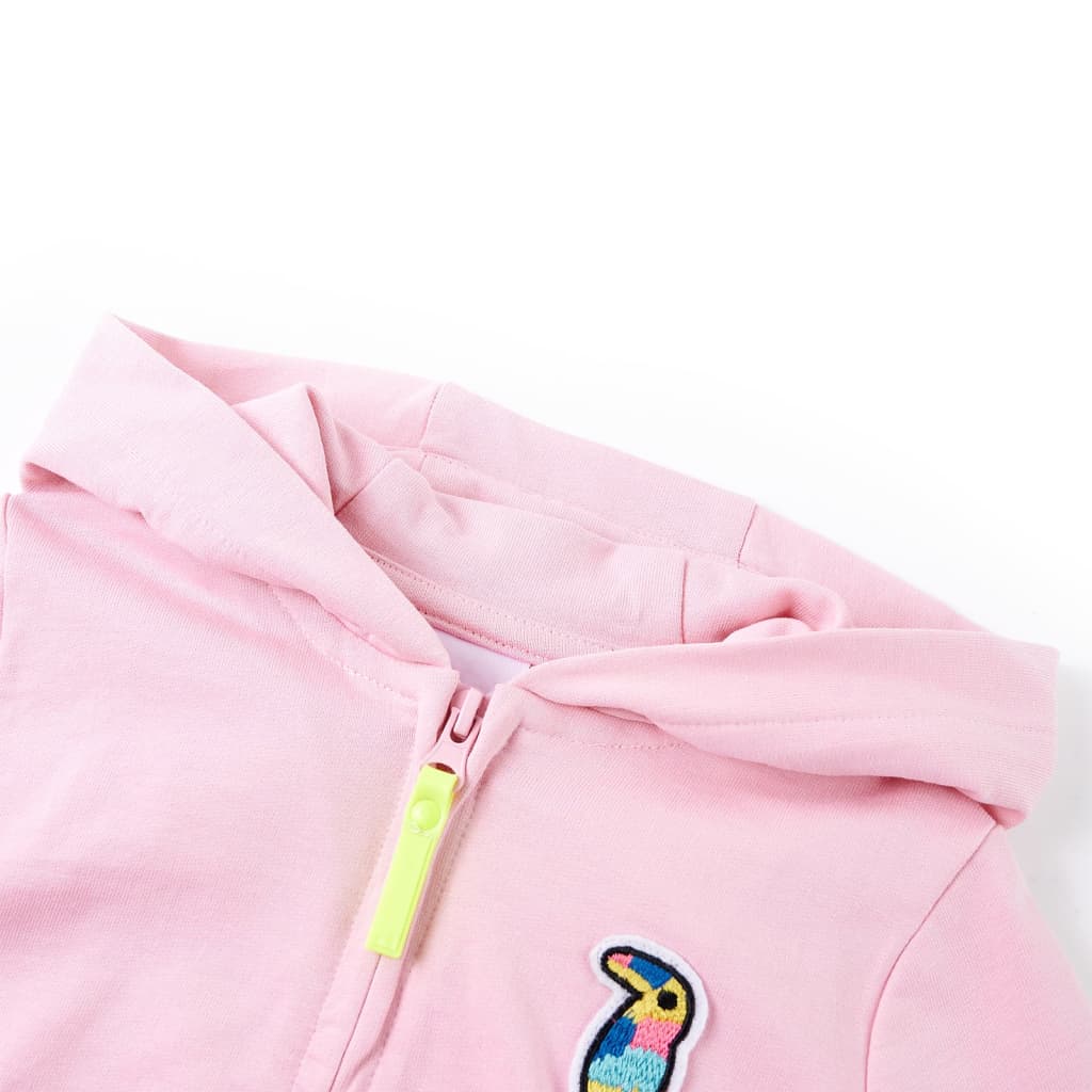 Sudadera infantil con capucha y cremallera rosa 104