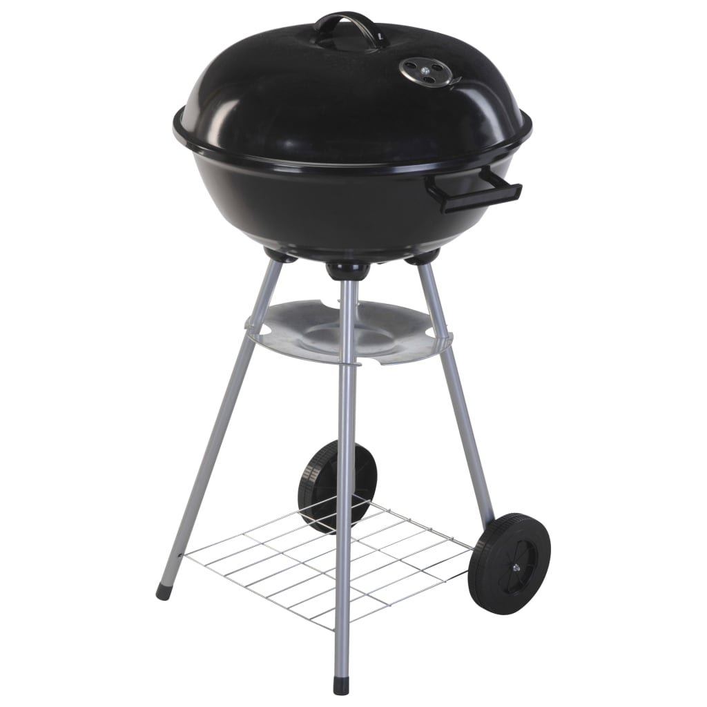 ProGarden Barbacoa sobre ruedas negra 46 cm