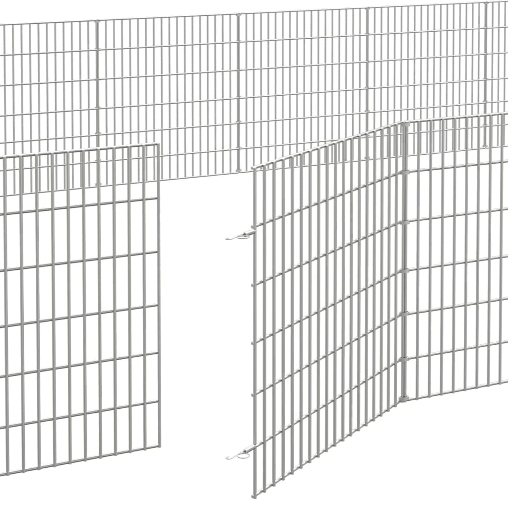 vidaXL Recinto corral animales 48 paneles hierro galvanizado 54x60 cm