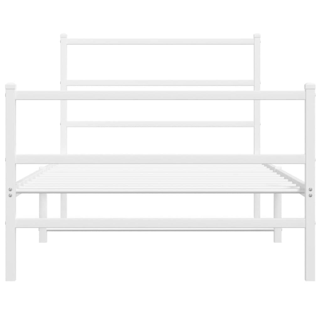 vidaXL Estructura cama sin colchón con estribo metal blanco 100x200 cm