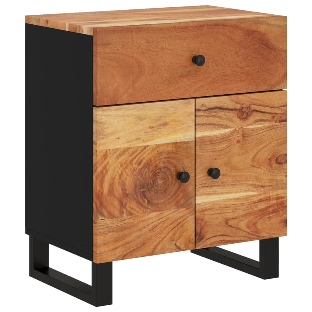 vidaXL Mesita de noche madera acacia madera contrachapada 50x33x60 cm