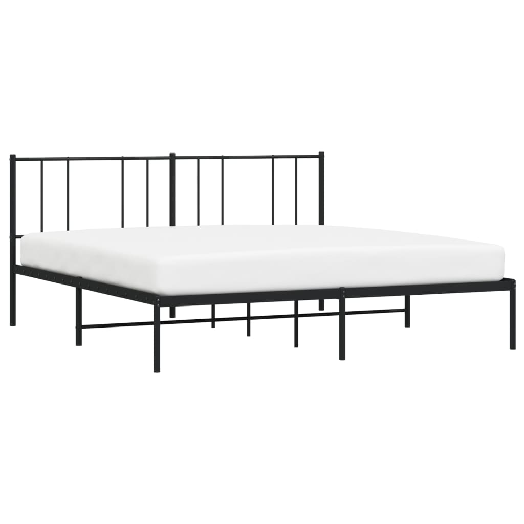 vidaXL Estructura cama sin colchón con cabecero metal negro 193x203 cm