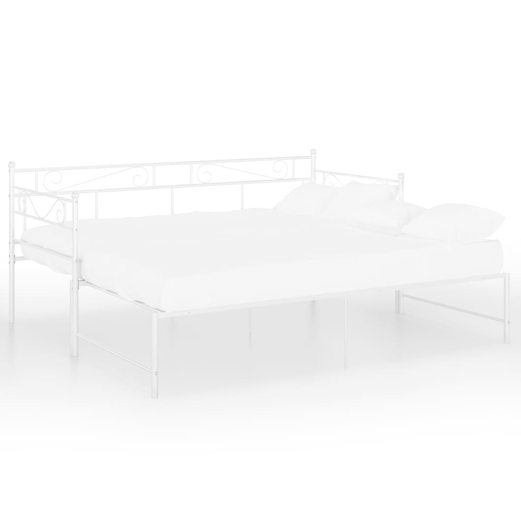 vidaXL Sofá cama extraíble sin colchón metal blanco 90x200cm