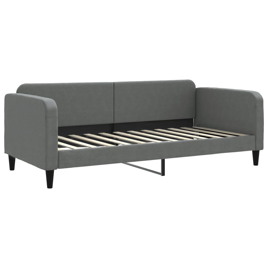 vidaXL Sofá cama nido con cajones tela gris oscuro 90x200 cm