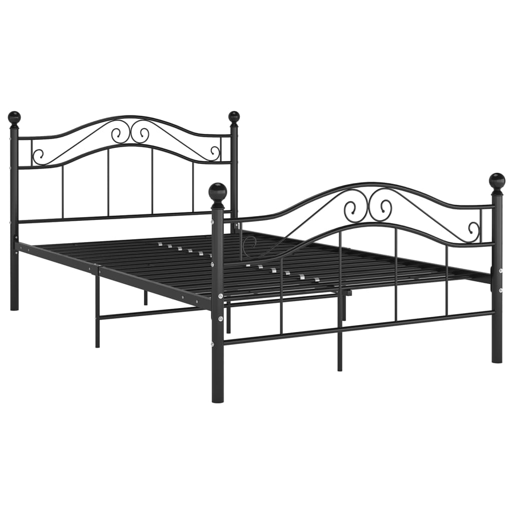 vidaXL Estructura de cama sin colchón metal negro 120x200 cm