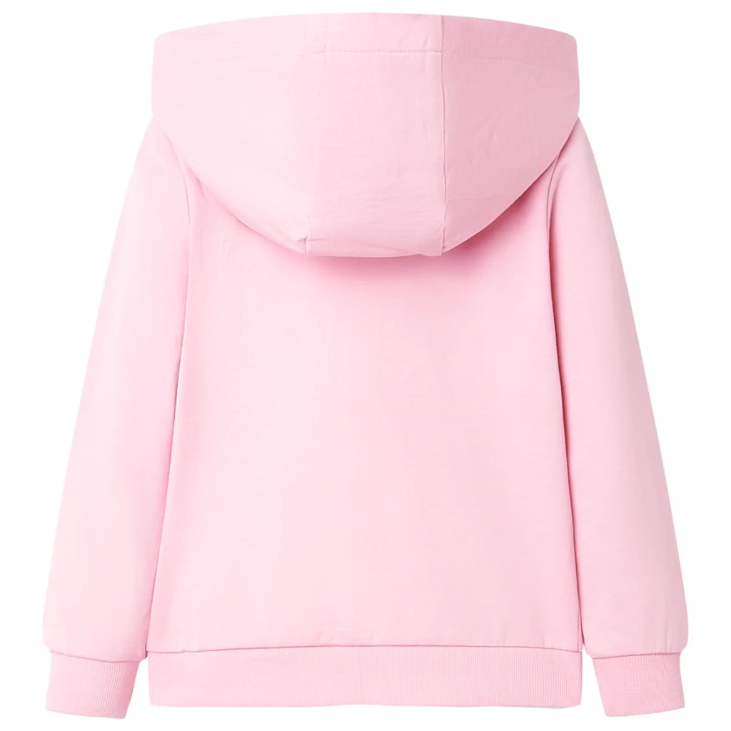 Sudadera infantil con capucha y cremallera rosa 140