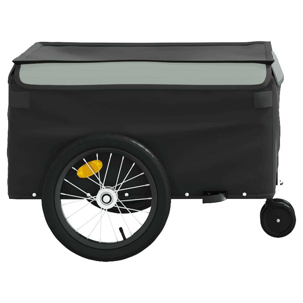 vidaXL Remolque para bicicleta hierro negro y gris 45 kg