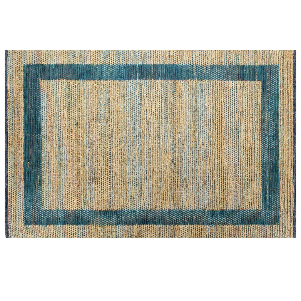 vidaXL Alfombra de yute tejida a mano azul 160x230 cm