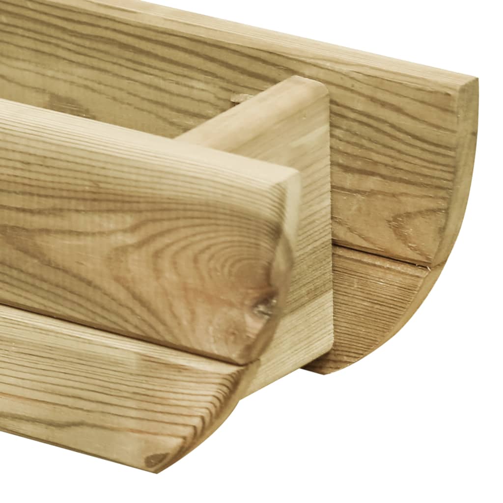 vidaXL Arriate de madera de pino impregnada 80x16x16 cm