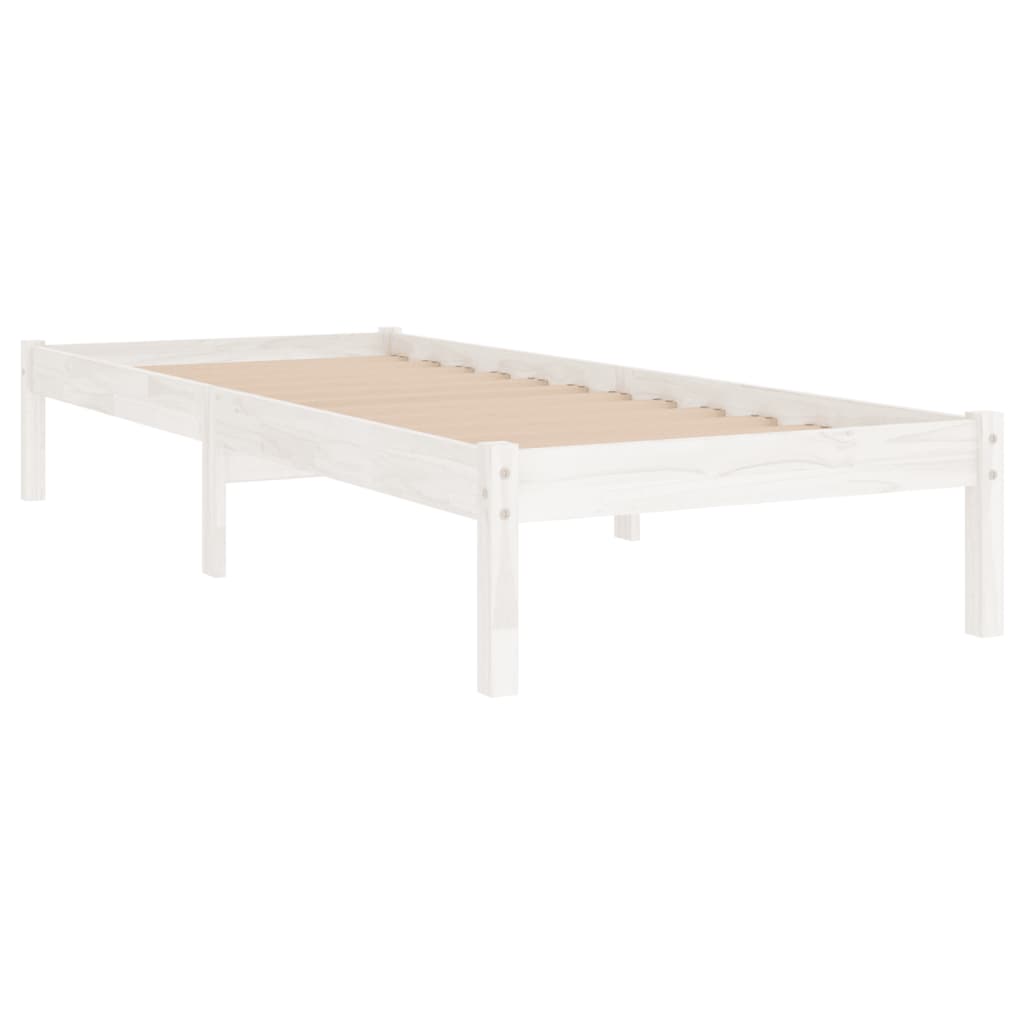 vidaXL Estructura de cama madera maciza de pino blanco 100x200 cm