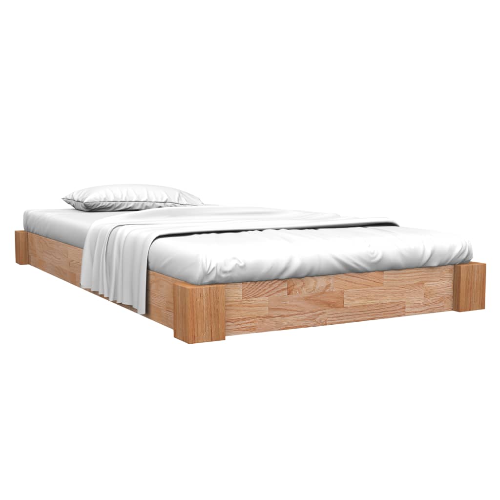 vidaXL Estructura de cama sin colchón madera maciza roble 160x200 cm