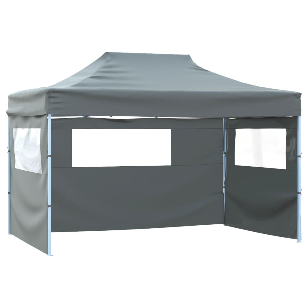 vidaXL Carpa plegable profesional 4 paredes acero gris antracita 3x4 m