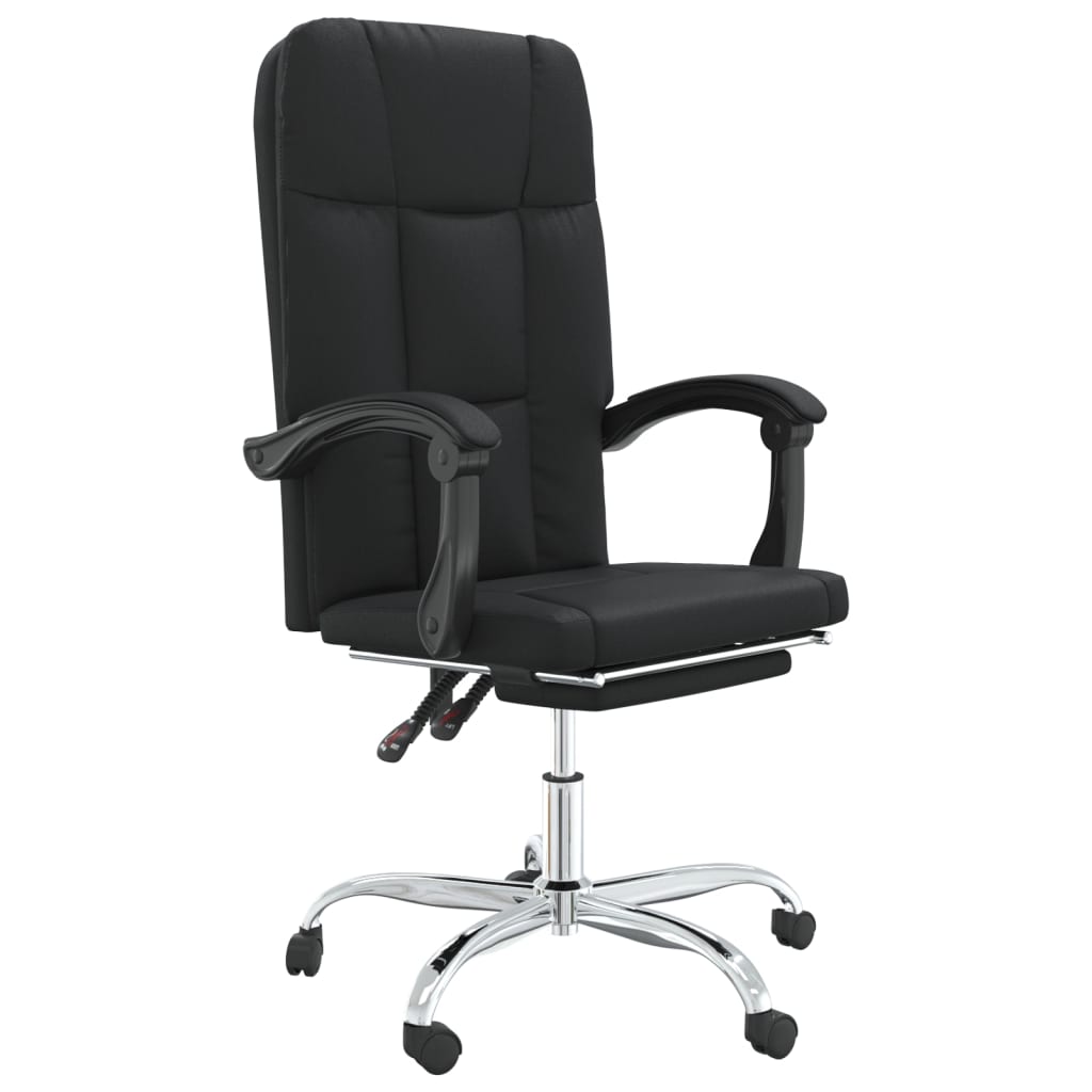 vidaXL Silla de oficina reclinable cuero sintético negro