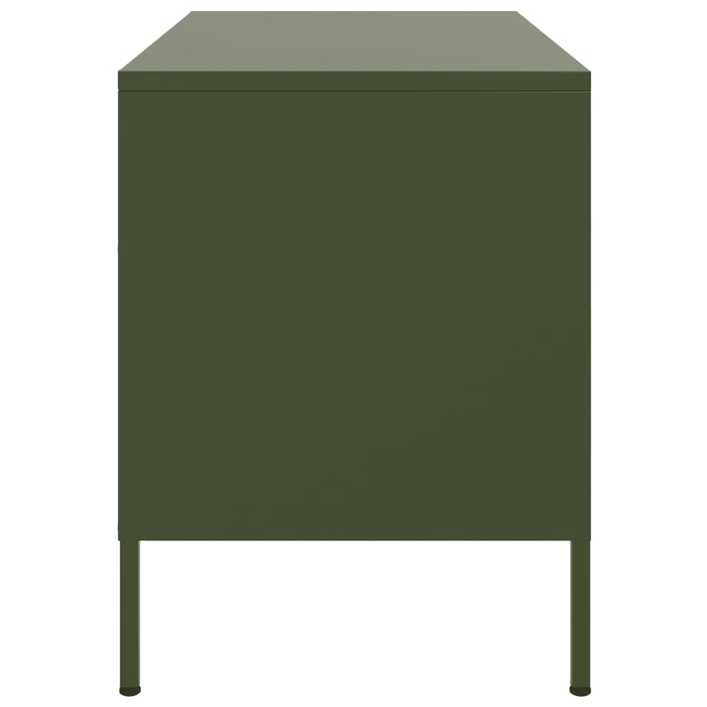 vidaXL Mueble de TV de acero verde oliva 68x39x50,5 cm