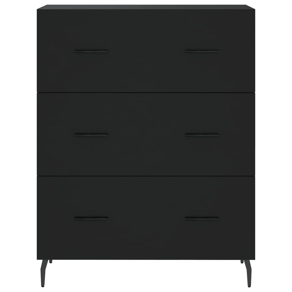 vidaXL Aparador alto madera contrachapada negro 69,5x34x180 cm