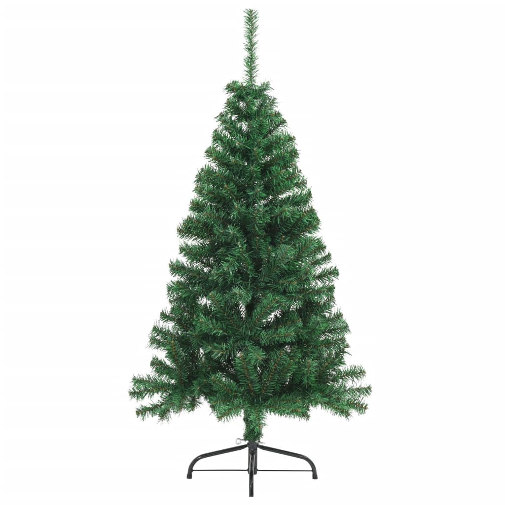 vidaXL Medio árbol de Navidad artificial con soporte PVC verde 150 cm