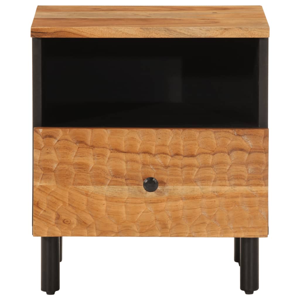 vidaXL Mesita de noche de madera maciza de acacia 40x33x46 cm