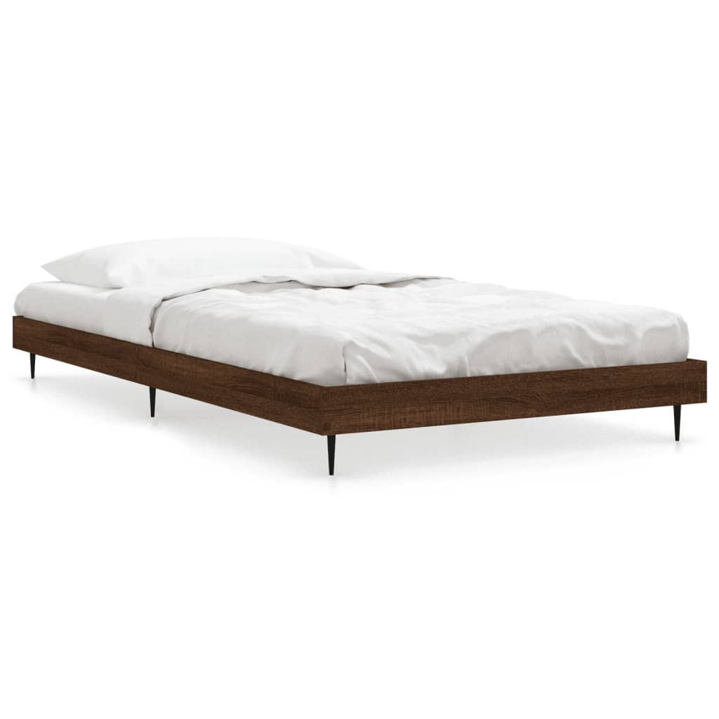 vidaXL Estructura de cama sin colchón madera marrón roble 90x200 cm