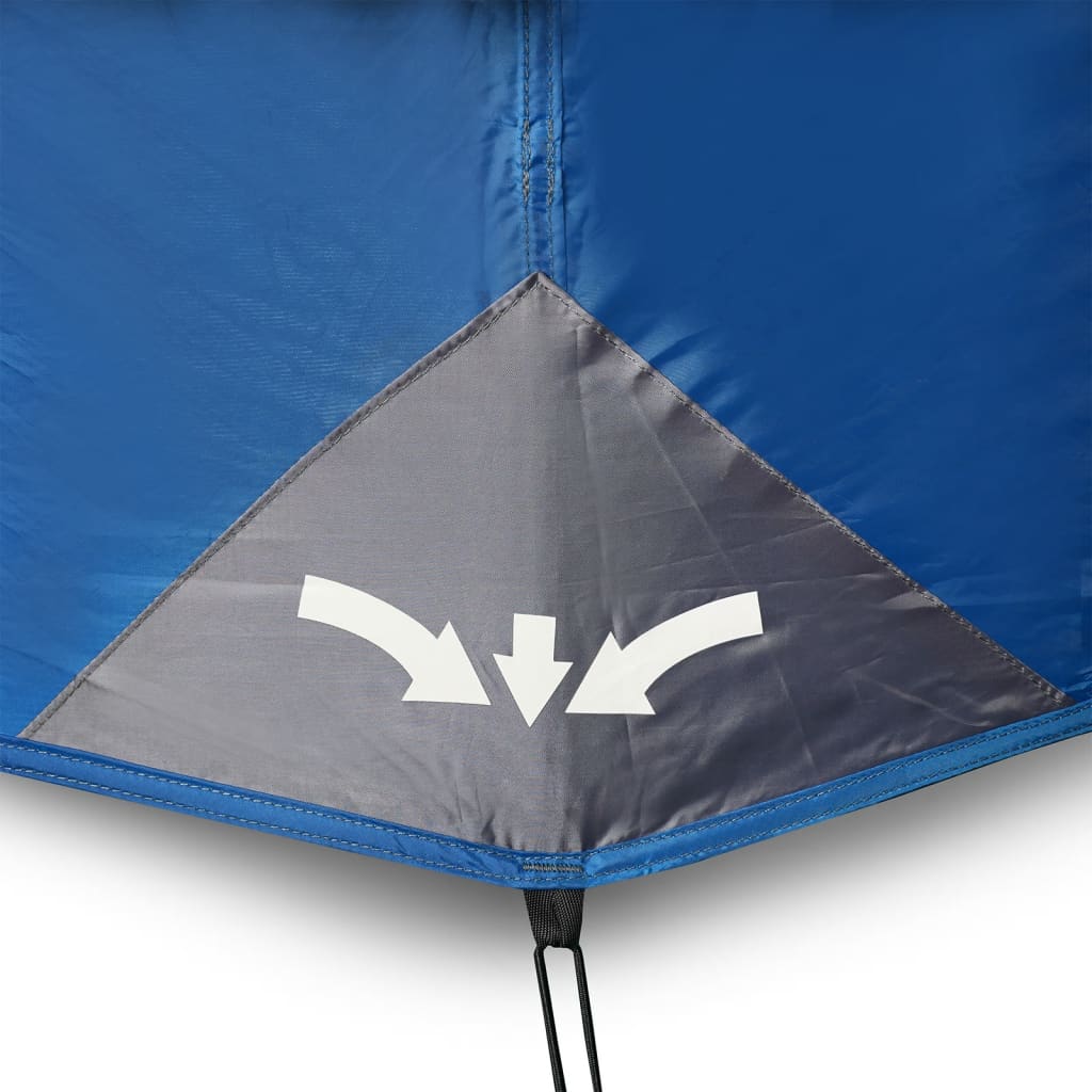 vidaXL Tienda familiar 9 personas impermeable apertura rápida azul