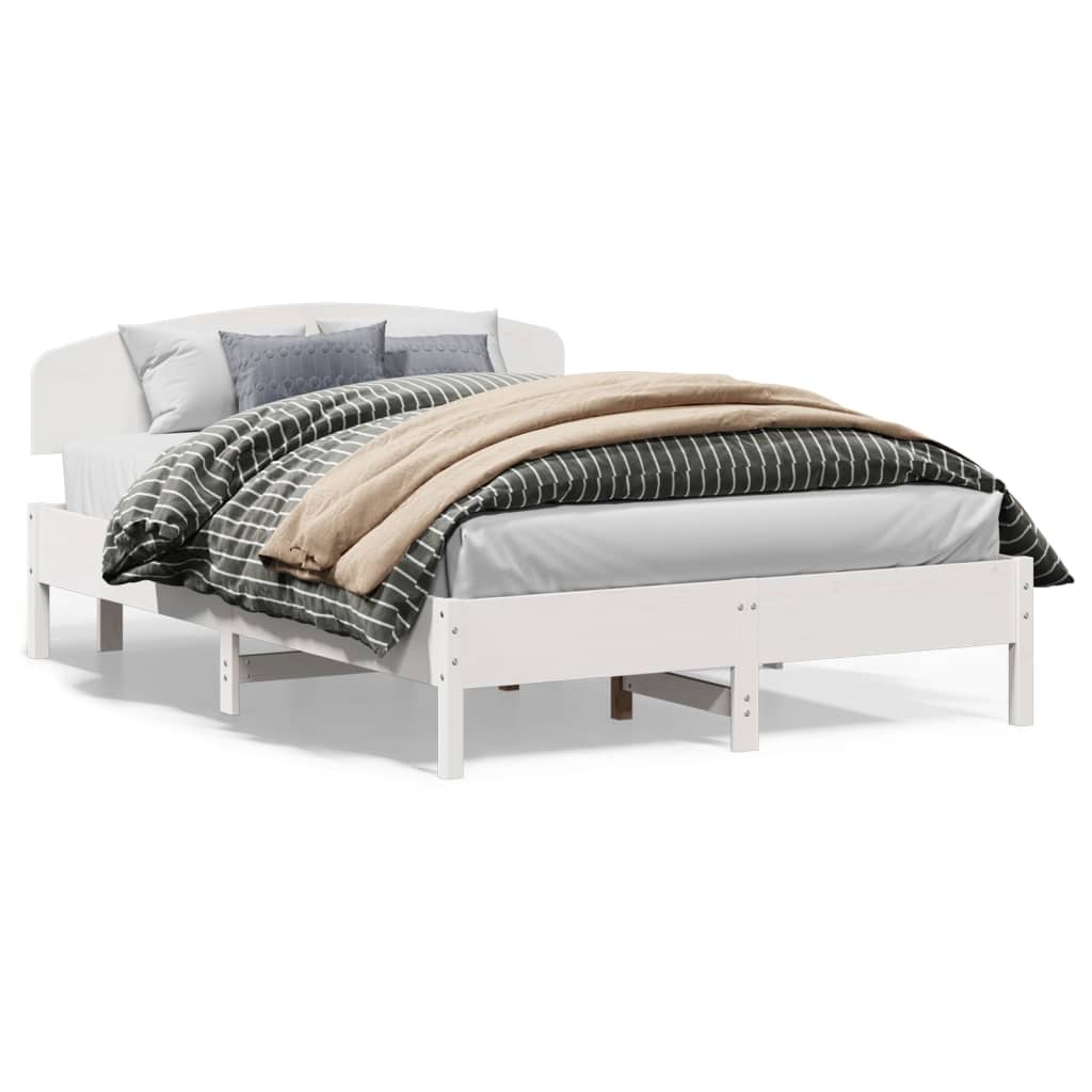 vidaXL Estructura de cama sin colchón madera de pino blanca 140x200 cm