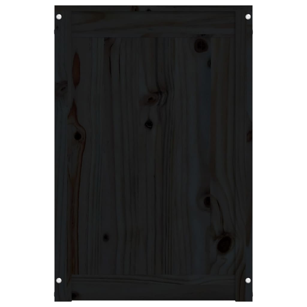 vidaXL Baúl para la colada madera maciza de pino negro 88,5x44x66 cm