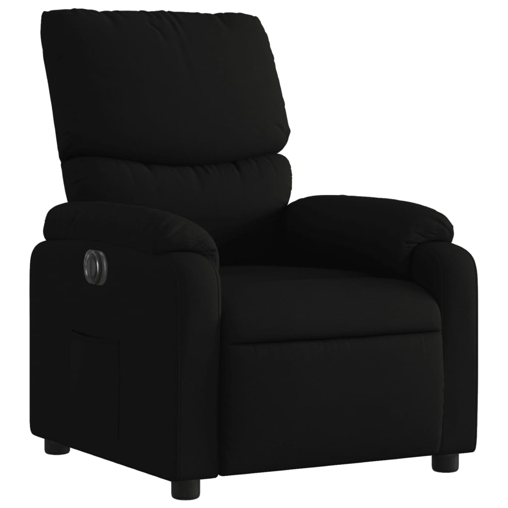 vidaXL Sillón reclinable eléctrico de tela negro