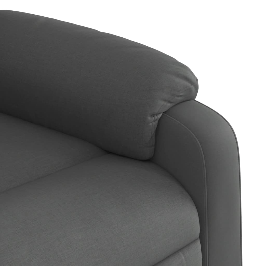 vidaXL Sillón reclinable de masaje eléctrico tela gris oscuro