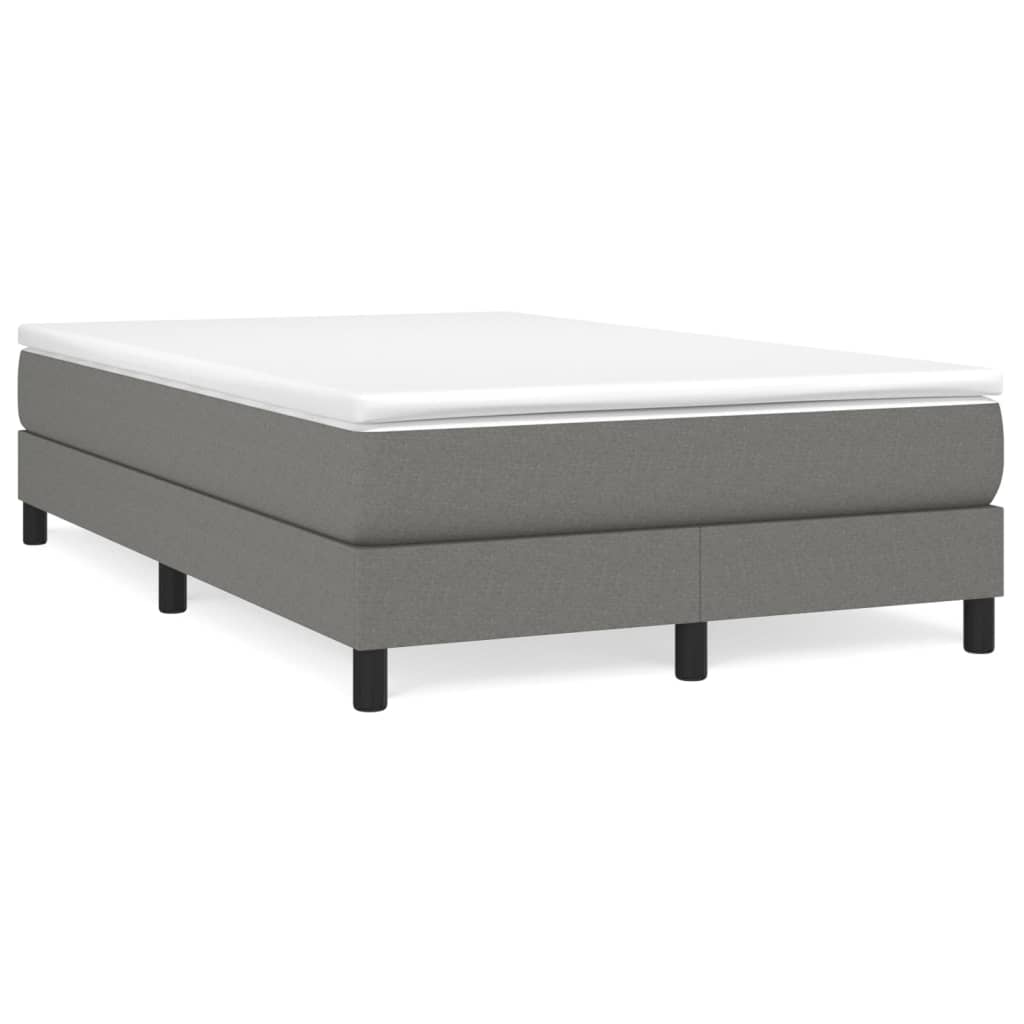 vidaXL Cama box spring con colchón tela gris oscuro 120x200 cm