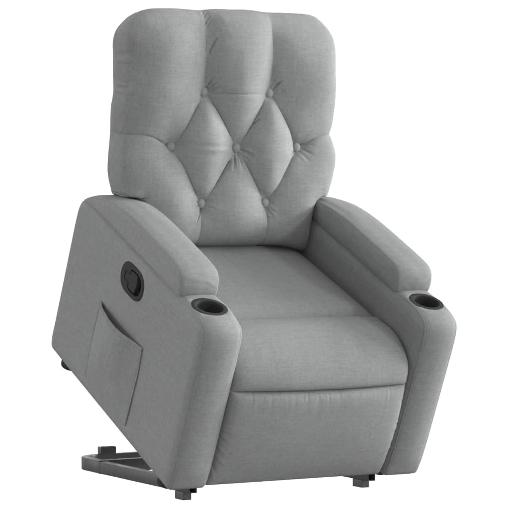 vidaXL Sillón reclinable elevable de tela gris claro