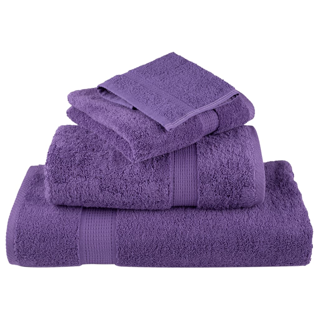 vidaXL Toallas de mano SOLUND 2 unidades morado 50x100 cm 600 gsm