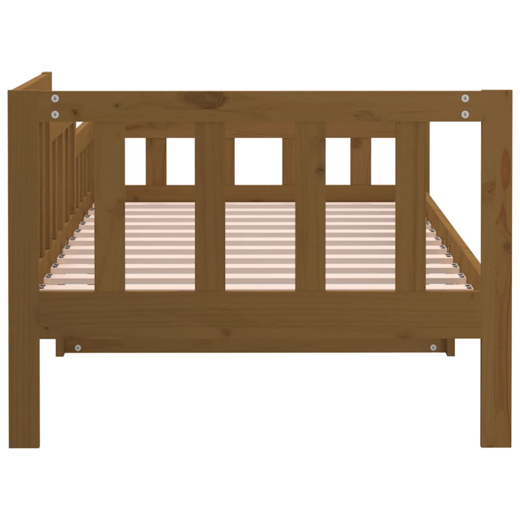 vidaXL Sofá cama de madera maciza de pino marrón miel 80x200 cm