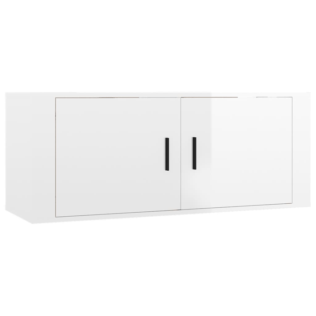 vidaXL Mueble para TV de pared blanco brillante 100x34,5x40 cm