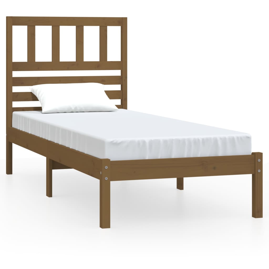 vidaXL Estructura cama sin colchón madera pino marrón miel 100x200 cm