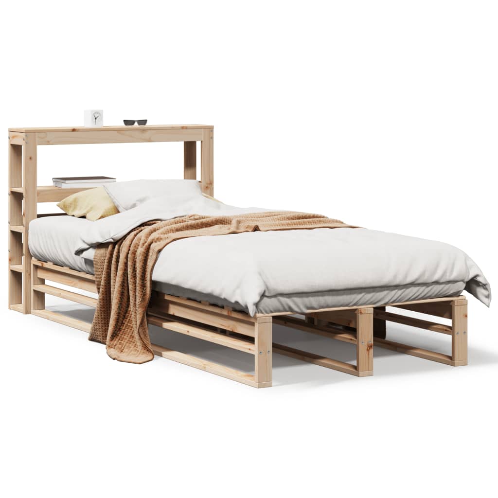 vidaXL Estructura de cama sin colchón madera maciza de pino 100x200 cm