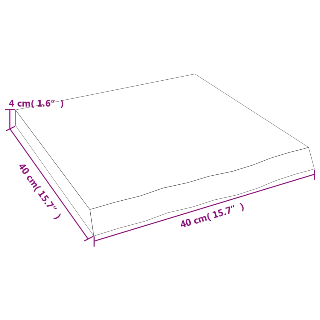 vidaXL Estante de pared madera maciza roble sin tratar 40x40x(2-4) cm