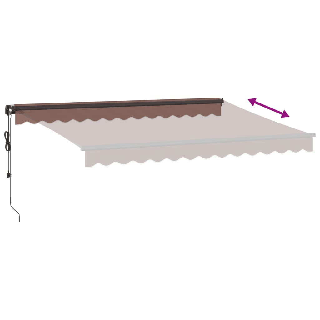 vidaXL Toldo retráctil automático con LEDs marrón 350x250 cm