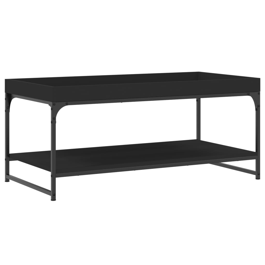 vidaXL Mesa de centro madera de ingeniería negro 100x49x45 cm