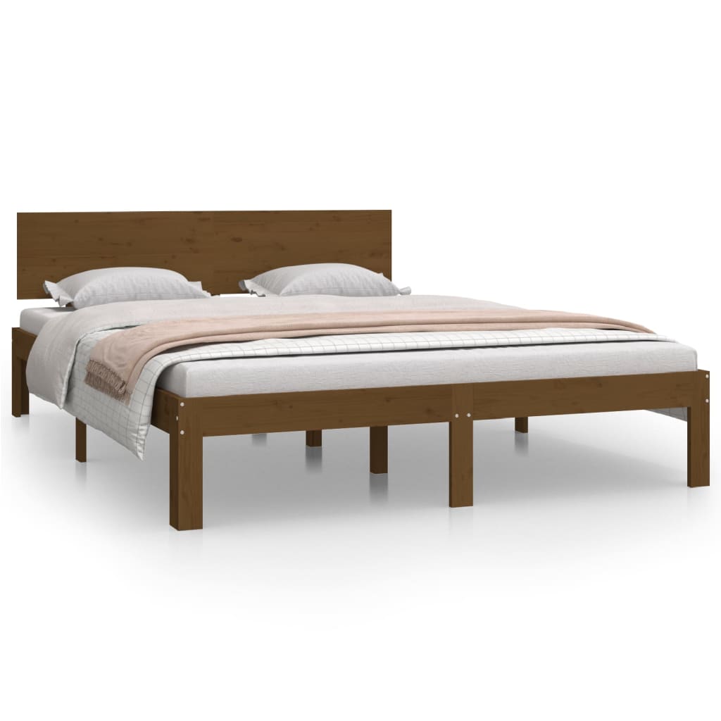 vidaXL Estructura de cama madera maciza de pino marrón miel 140x200 cm