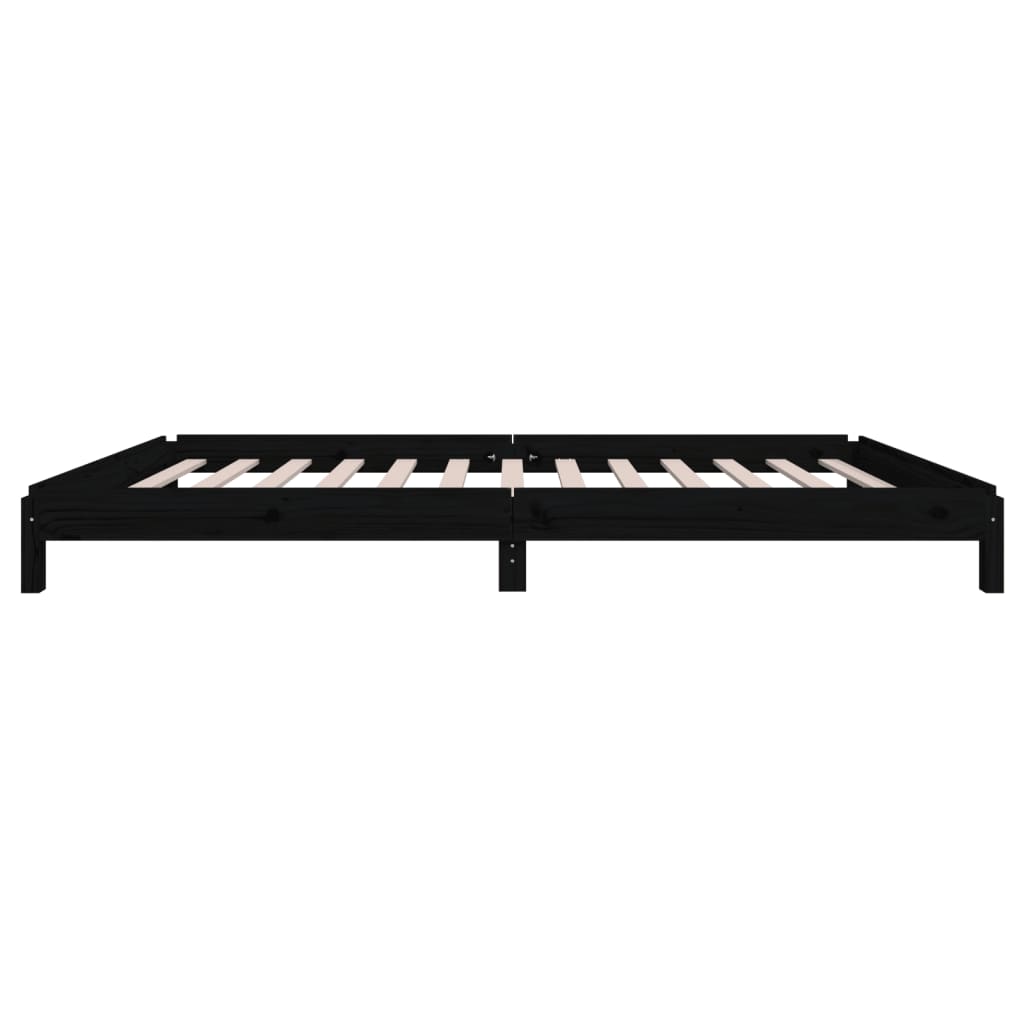 vidaXL Cama apilable de madera pino maciza negro 100x200 cm