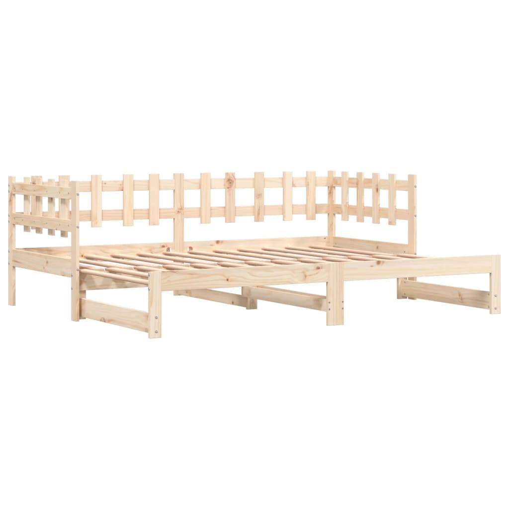 vidaXL Sofá cama extraíble madera maciza de pino 2x(90x200) cm