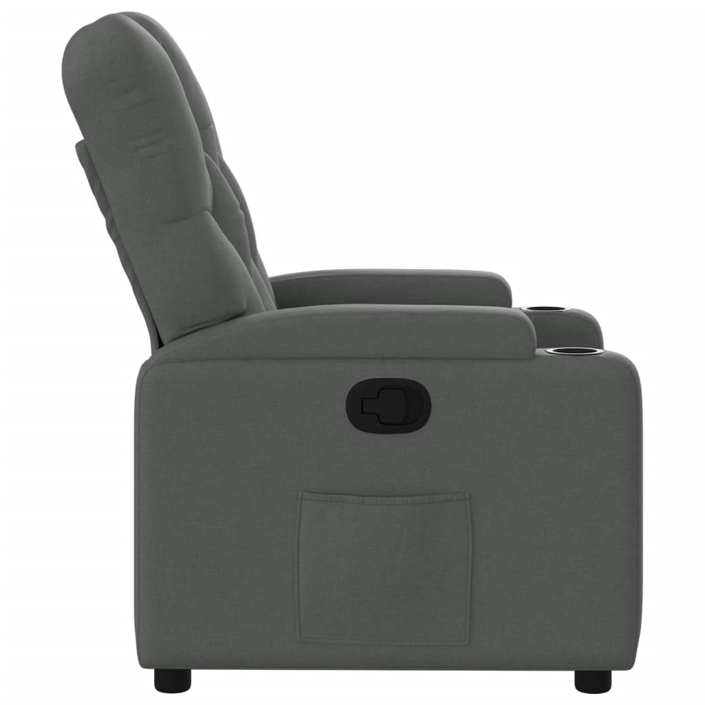 vidaXL Sillón reclinable de tela gris oscuro