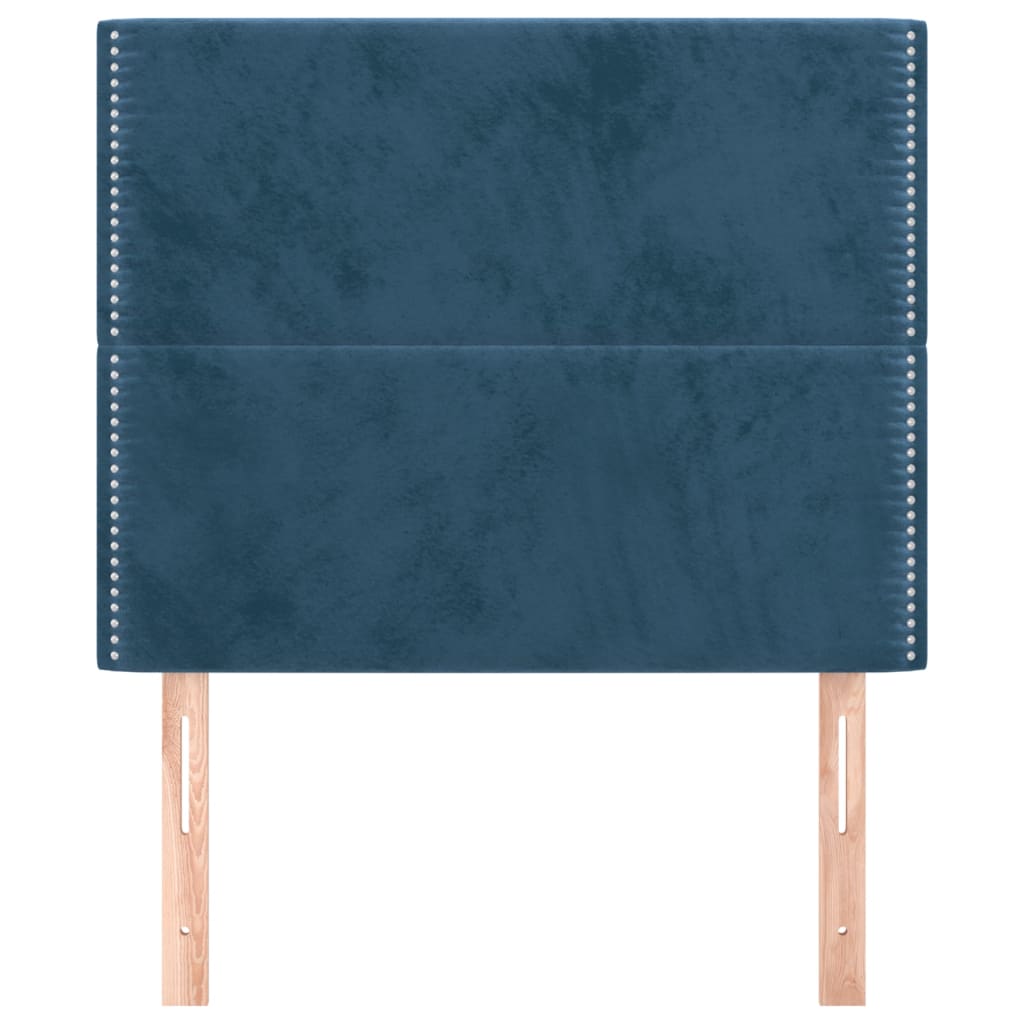 vidaXL Cabeceros 2 unidades de terciopelo azul oscuro 80x5x78/88 cm