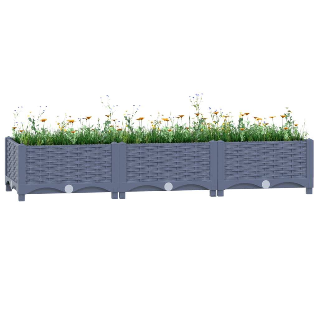 vidaXL Arriate polipropileno 120x40x23 cm