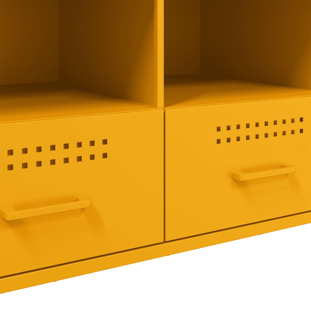 vidaXL Mueble para TV acero amarillo mostaza 100,5x39x50,5 cm