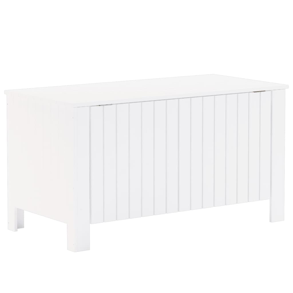 vidaXL Caja de almacenaje y tapa RANA madera maciza blanca 100x49x54cm